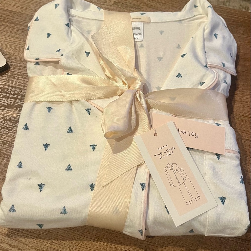 Eberjey NWT Gisele Printed TENCEL™ Modal Long PJ Set Size Large